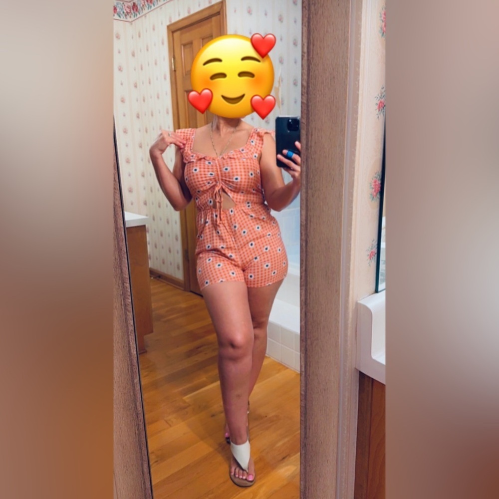 Derek Heart Pink Floral Romper